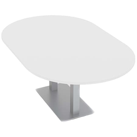 Skutchi Designs Racetrack Shaped 6 Person Conference Room Table, 46" W, 6 ft. L, 29" H, White HAR-RAC-46X72-DOU-XD09